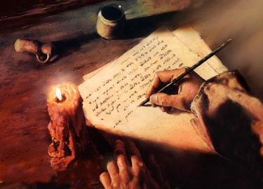 scribe-hand-written-page-painting